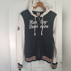 Harley-Davidson Womens Large Full Zip Hoodie Sweatshirt Jacket Embroidered